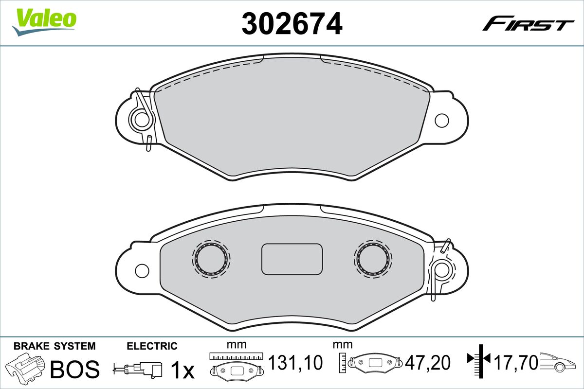 VALEO Fékbetét, mind 302674_VALEO